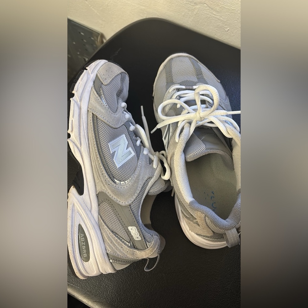 New Balance Gray and White Athletic Sneakers 530s